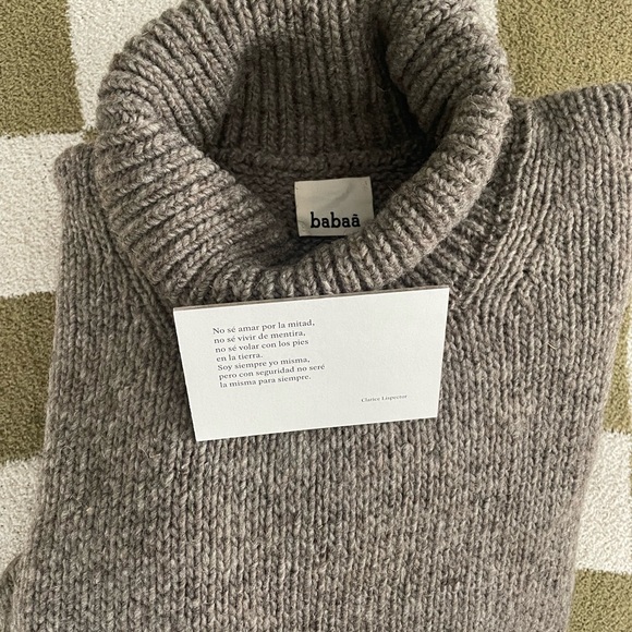 Babaa Men’s Jumper No17 Wool Turtleneck Sweater Dark Mist - Picture 3 of 15